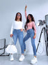 Blue denim pants without rips "WAVE" DJ2585